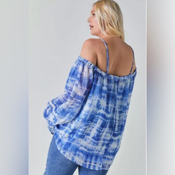 NWT! Plus Size Tie-Dye Off-Shoulder Women's Top Sizes 1X 2X 3X - Picture 5 of 6